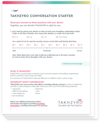TAKHZYRO® Conversation Starter.