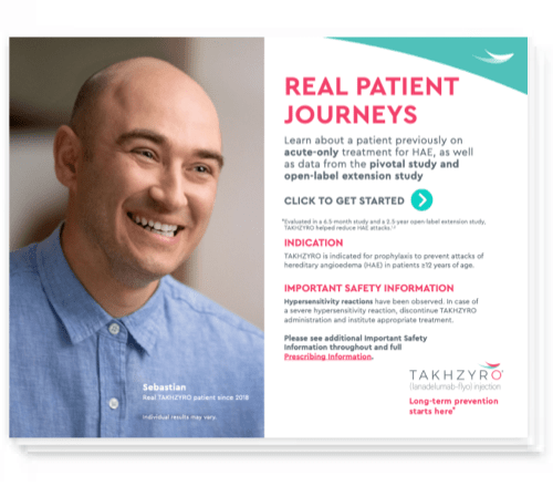 TAKHZYRO® patient, Sebastian, brochure.